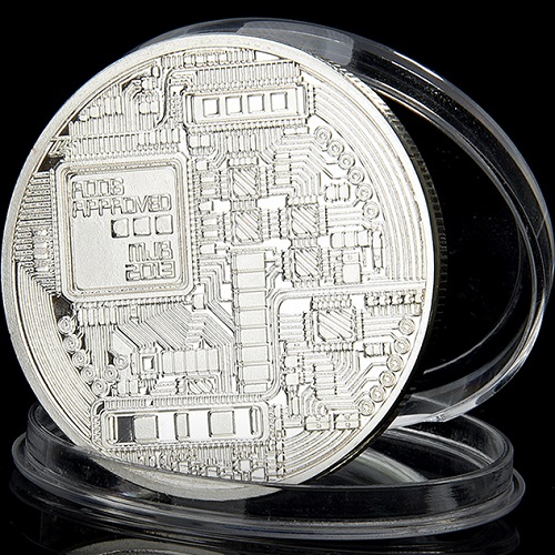 Mince Bitcoin - Stříbrná
