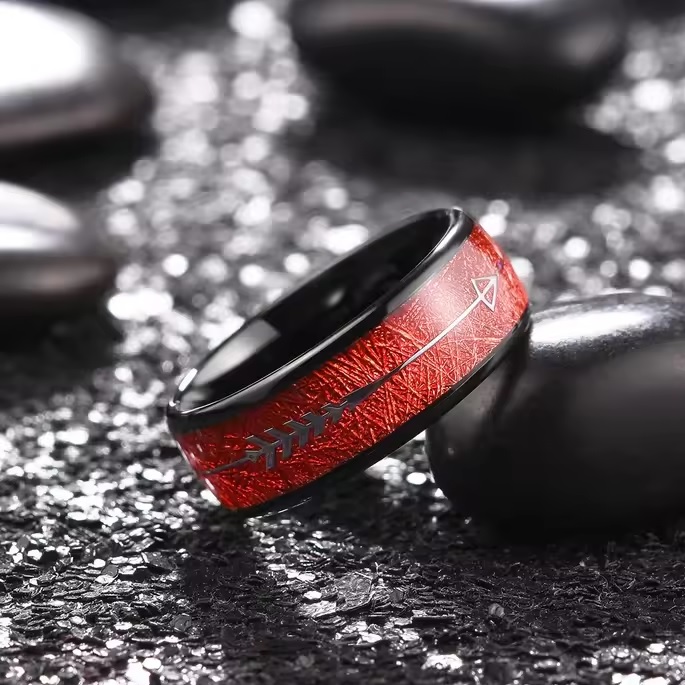 Prsten Arrow - Červená/59mm