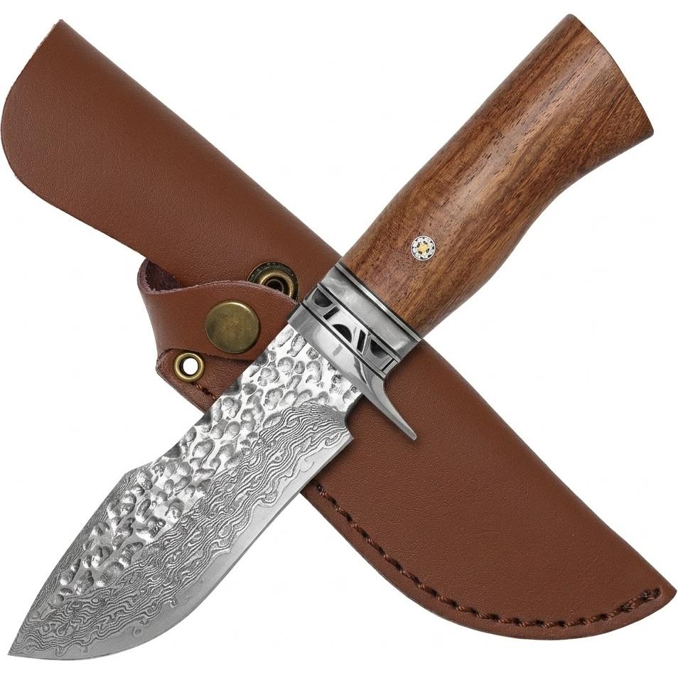 Damaškový outdoorový nůž YA-42093 - Hnědá