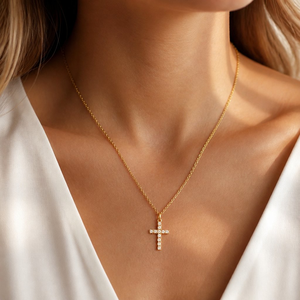 Náhrdelník Small Cross - Zlatá